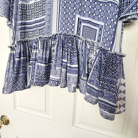 Neiman Marcus Pure Nordic Bistro Cuba-Print Top - Picture 7 of 9